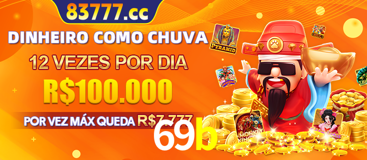Banner do programa de recompensas Recomende para amigos do 69b, detalhando os bônus por convidar amigos, com prêmios que chegam a R$288.888.