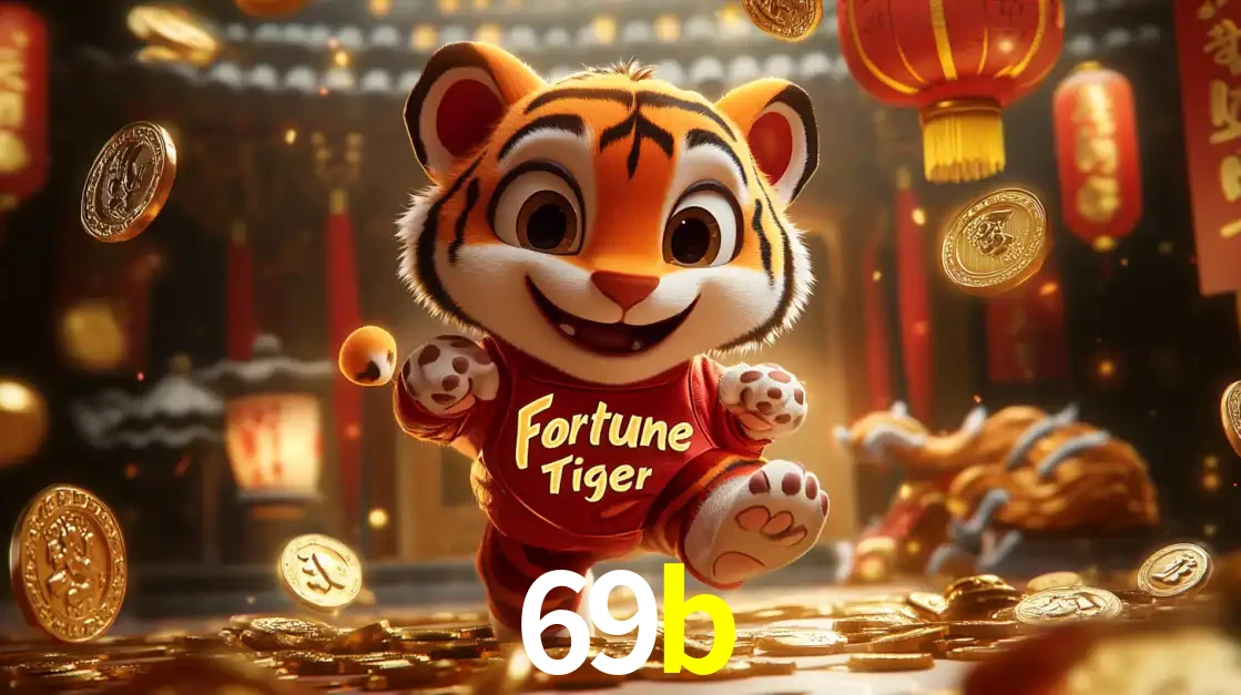 O alegre personagem do Fortune Tiger correndo sobre um caminho de moedas de ouro, simbolizando os grandes prêmios e a diversão do popular jogo de slot do 69b.